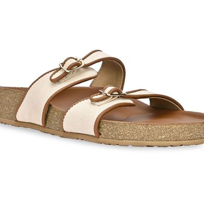 LADIES CASUAL cork sole footwear strap and buckle-48 pair