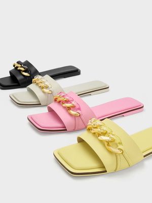 golden chain Sandals for Women-48 pair