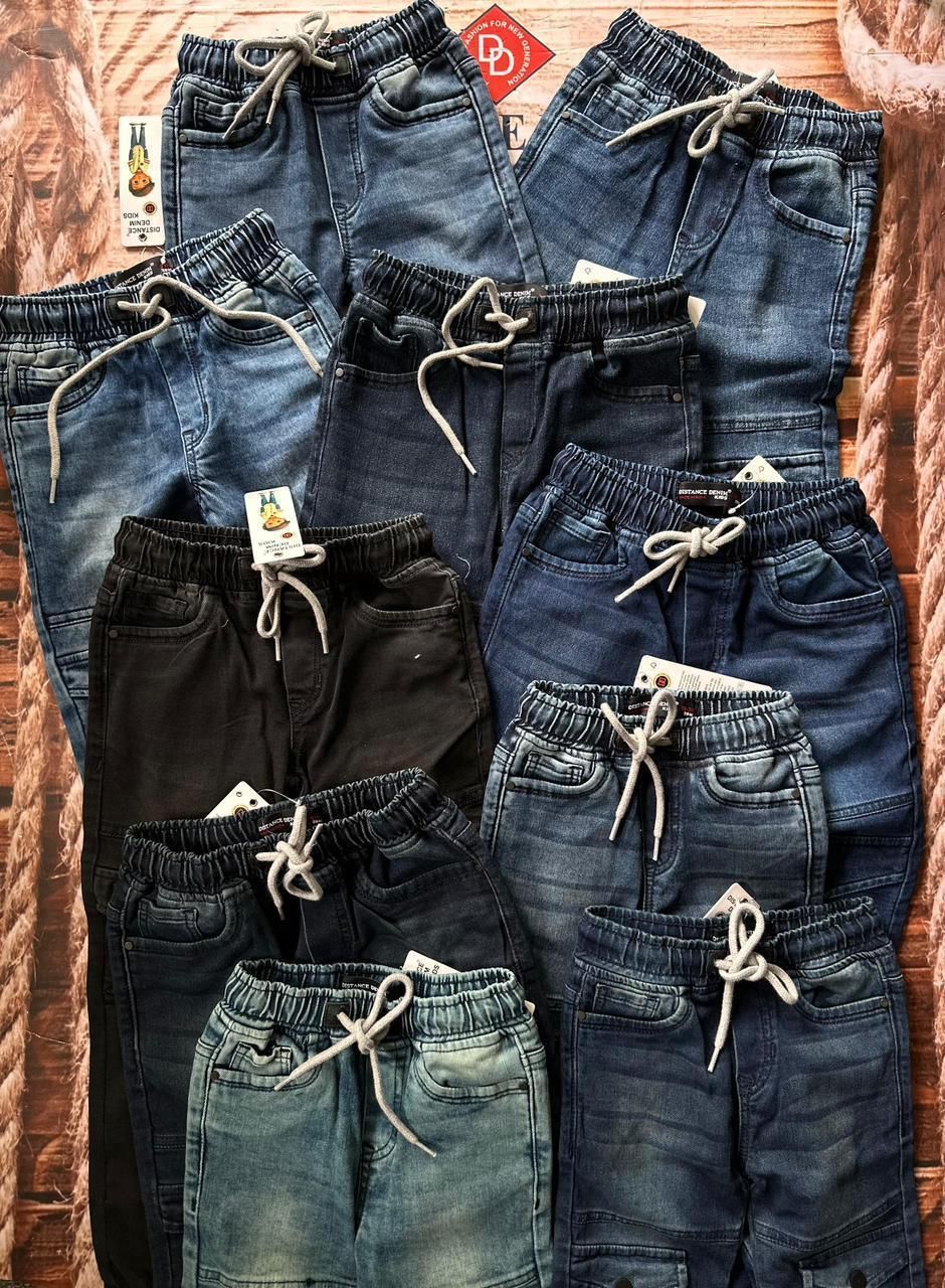 KIDS BRANDED DENIM CARGO JOGGERS -52 PC
