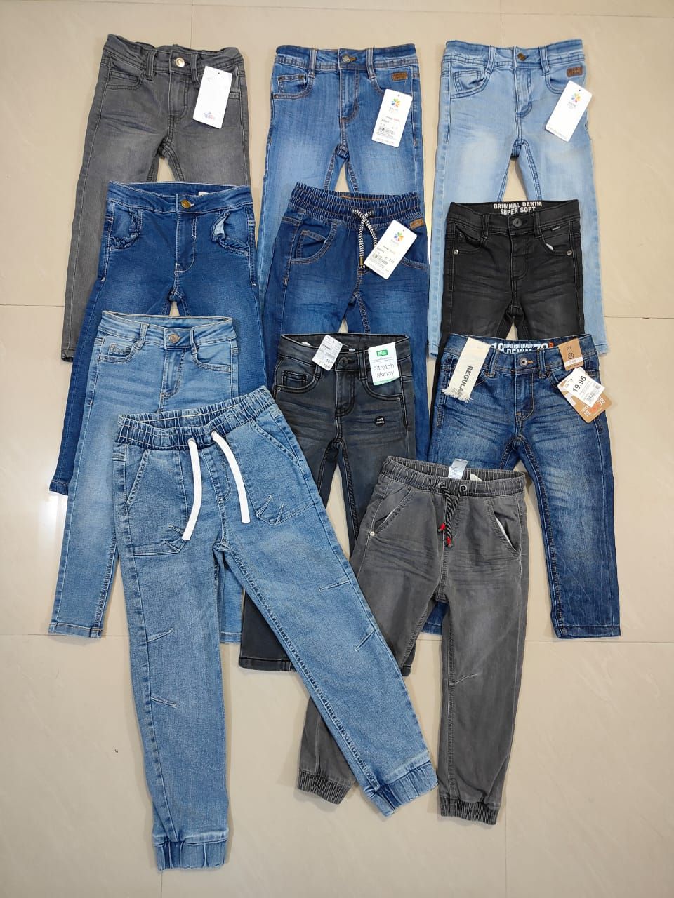 KIDS BOYS AND GIRLS DENIM JEANS - 100 PC
