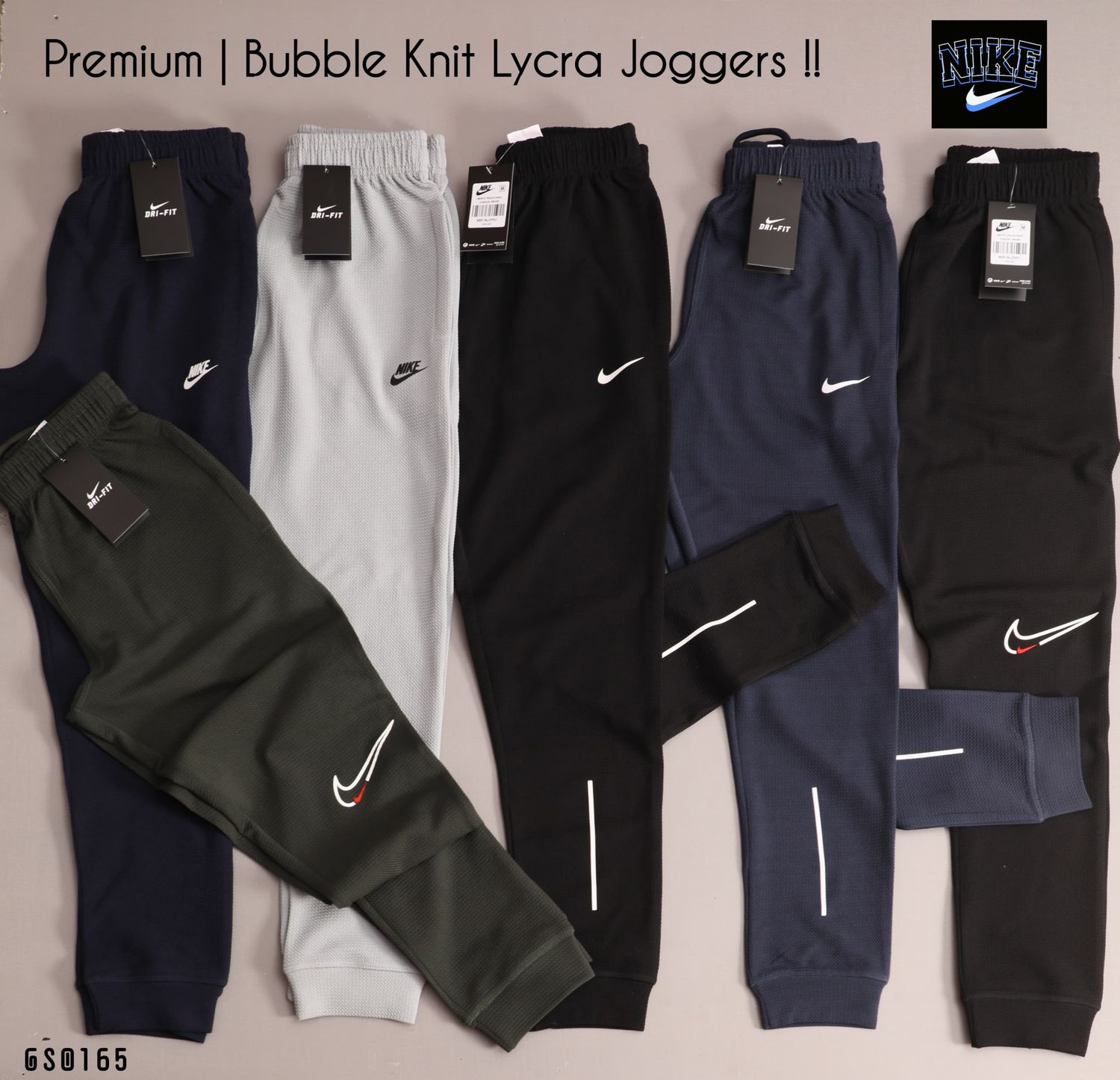 NIKE VERY PREMIUM BUBBLE KNIT MEN&#39;S KARERA TRACKS - 50 PC