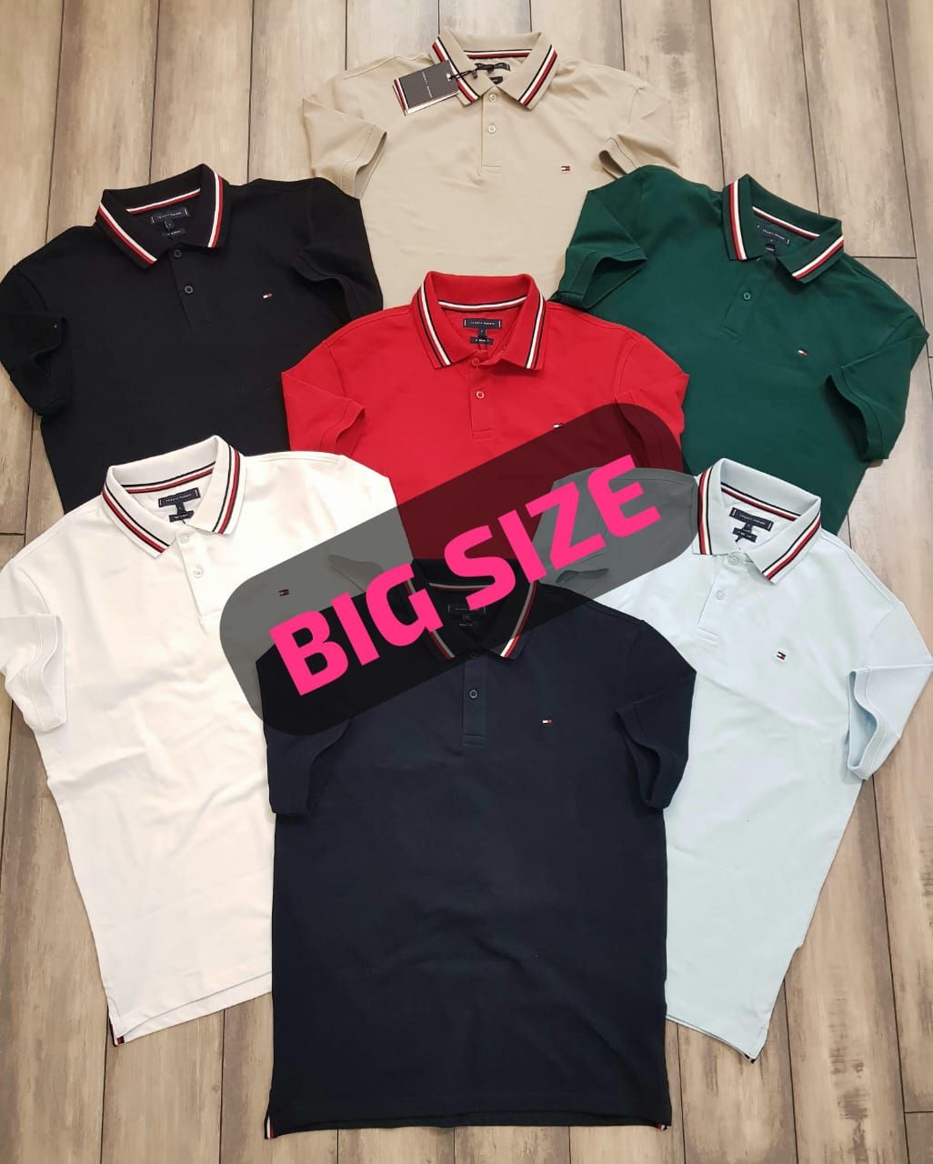 Tommy Premium Quality Big Size Half Sleeve Men’s Polo T-Shirts - 45 PC