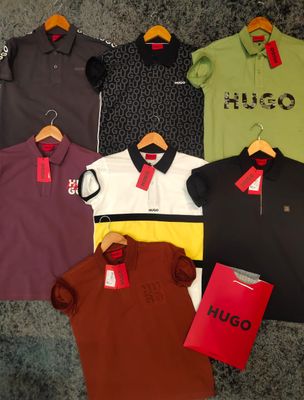 HUGO Premium Quality Cotton Half Sleeve Men&#39;s Polo T-shirt - 60 PC