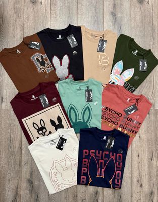 ​PSYCHO BUNNY Premium Quality Crew Neck Half Sleeve Men&#39;s T-shirt - 42 Pc
