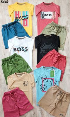 HUGO BOSS Premium Quality Kids Half Sleeve T-shirt &amp; Shorts Set - 40 Pc