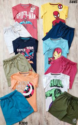 MARVEL Premium Quality Half Sleeve Round Neck T-shirt &amp; Shorts Set - 41 Set