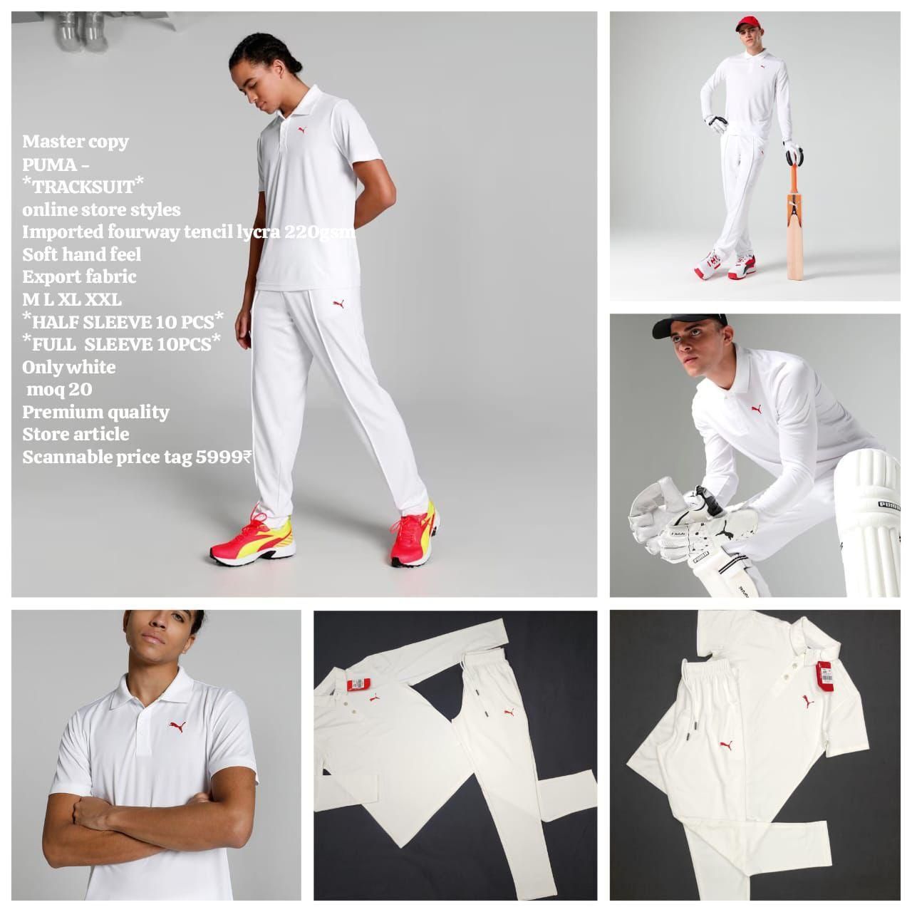 PUMA Fourway Tencil Lycra Half &amp; Full Sleeve Test Cricket Jersy T-shirt - 40 Set