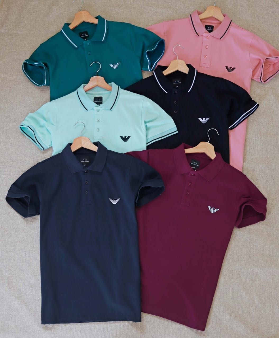 ARMANI EXCHANGE Premium Quality Cotton Half Sleeve Men&#39;s Polo T-shirt - 56 Pc