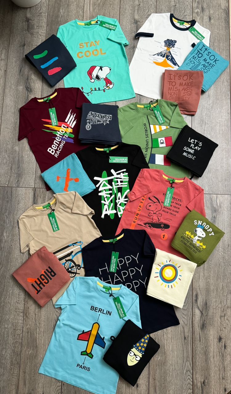 UNITED COLORS OF BENETTON Premium Quality Kids Crew Neck with Shorts Kids Co-ord Set - 60 Pc