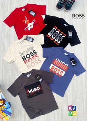 HUGO BOSS Premium Quality Cotton Boys Round Neck Half Sleeve Kids T-shirt - 52 Pc