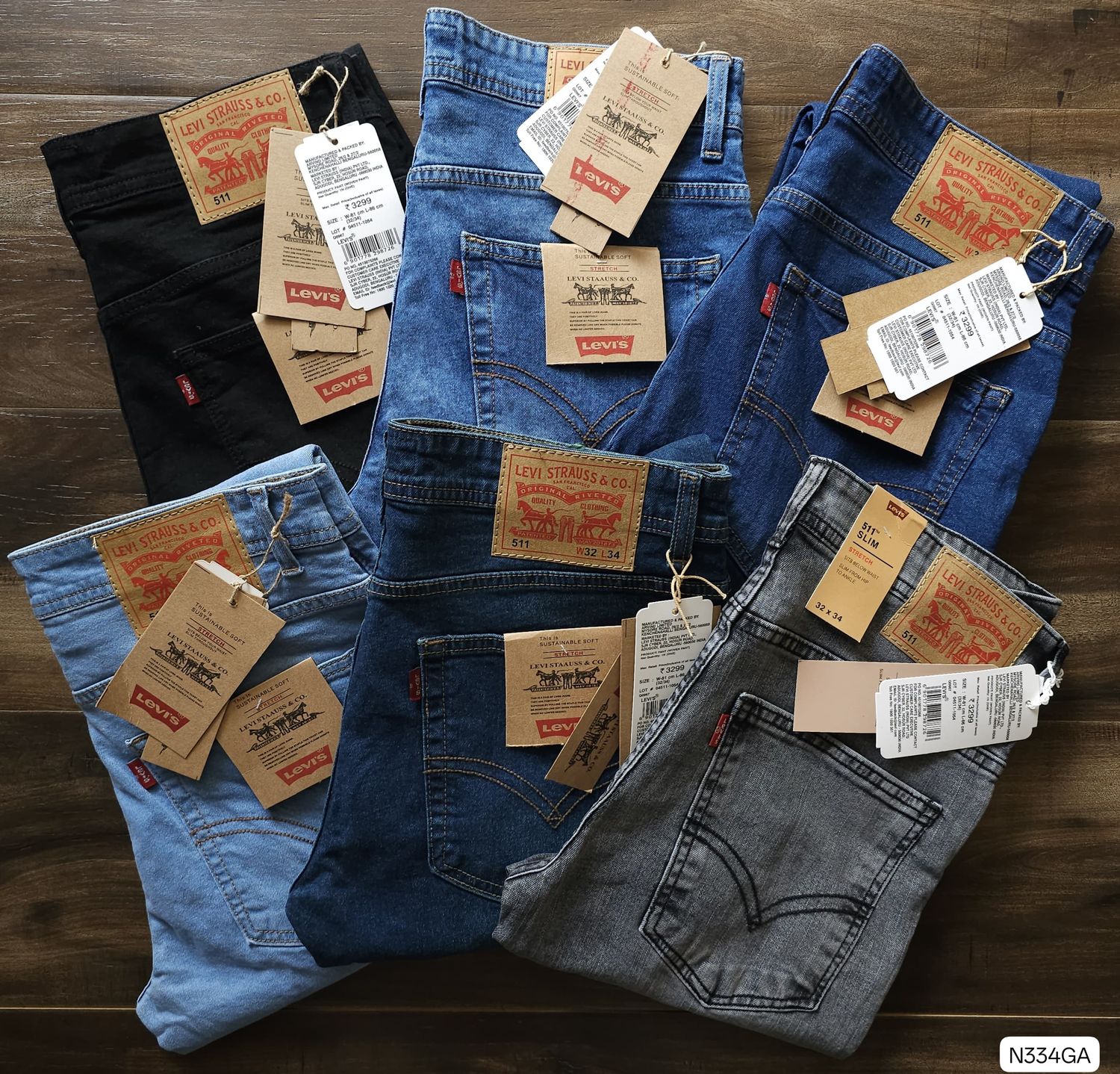 LEVIS Premium Quality Cotton Twill Lycra Brand Slim Fit Jeans - 52 Pc