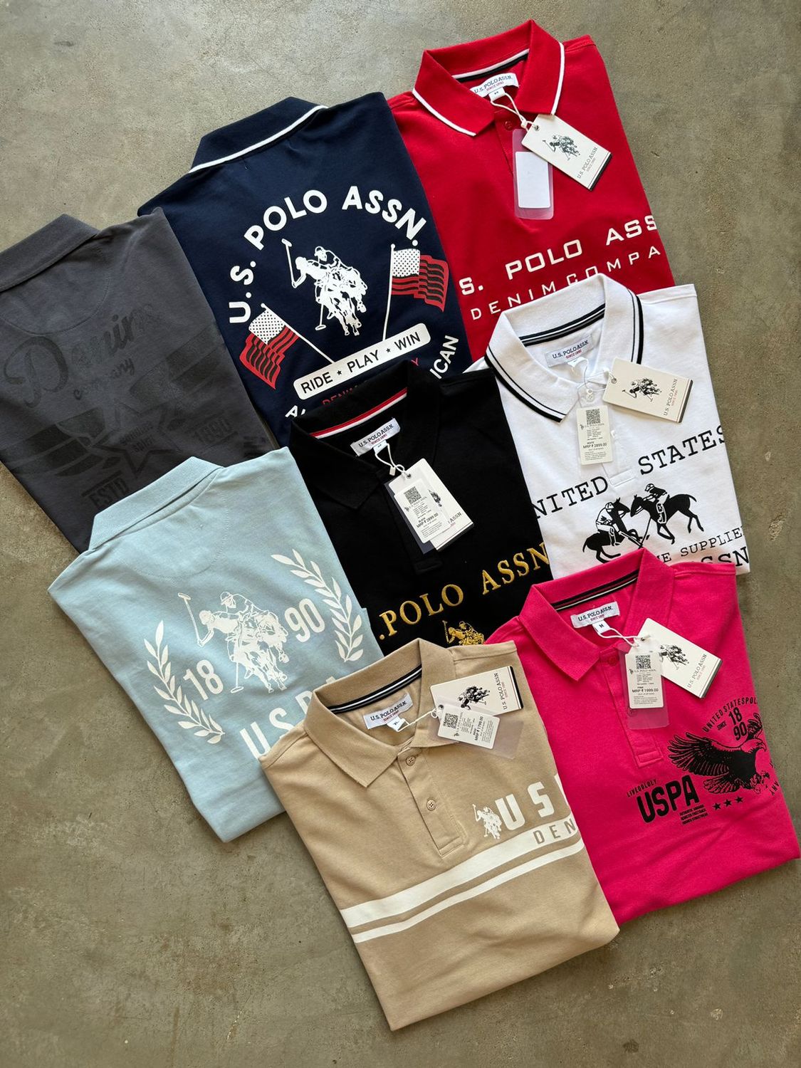 Us polo Assn. Premium Quality Cotton Half Sleeve Men&#39;s Polo T-shirt -72 Pc