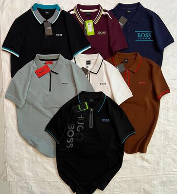 ​HUGO  BOSS Premium Quality Cotton Half Sleeve Men&#39;s Polo T-shirt - 52 Pc