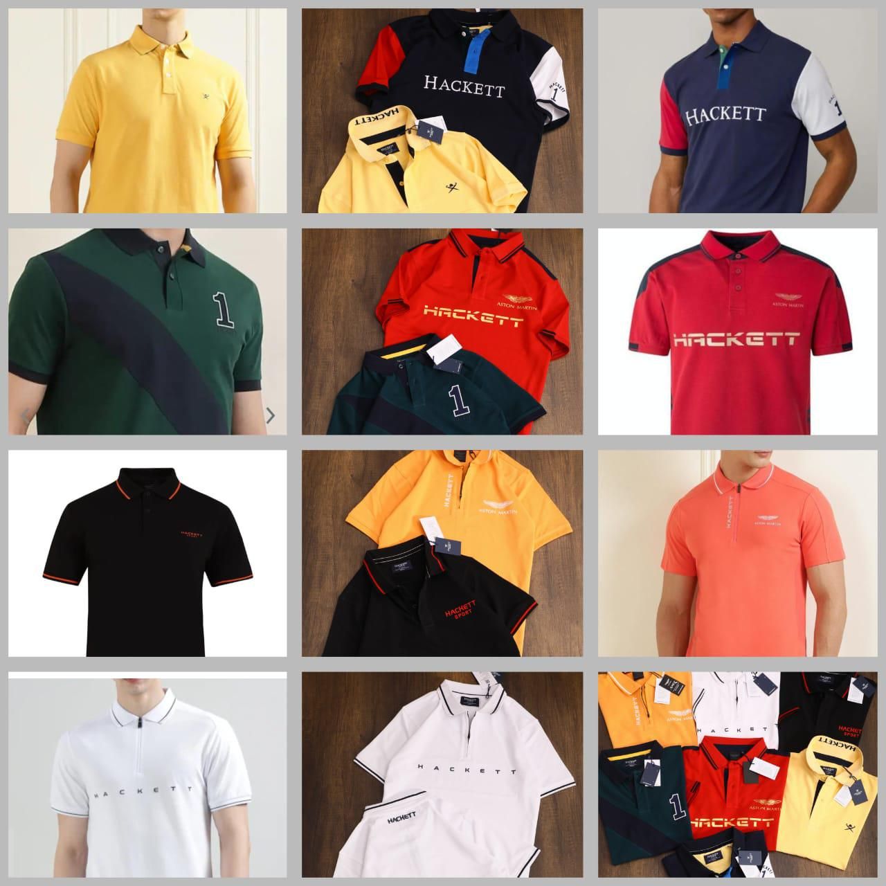 ​HACKETT Premium Quality Cotton Collar Neck Half Sleeve Men&#39;s T-shirt - 47 Pc