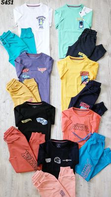 ZARA Premium Quality Cotton Kids Half Sleeve T-shirt &amp; Track pant Set - 38 Pc