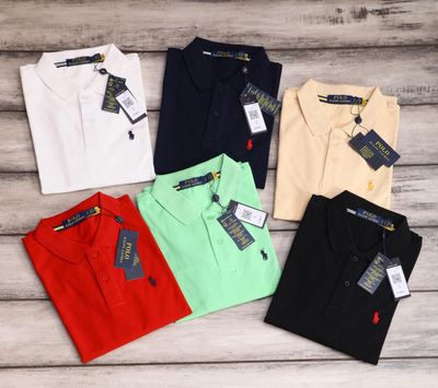 ​RALPH LAUREN Premium Quality Cotton Collar Neck Full Sleeve Men&#39;s T-shirt - 48 Pc