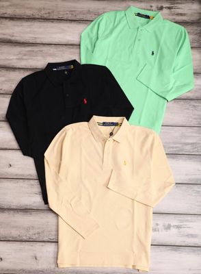 ​RALPH LAUREN Premium Quality Cotton Collar Neck Full Sleeve Men&#39;s T-shirt - 48 Pc