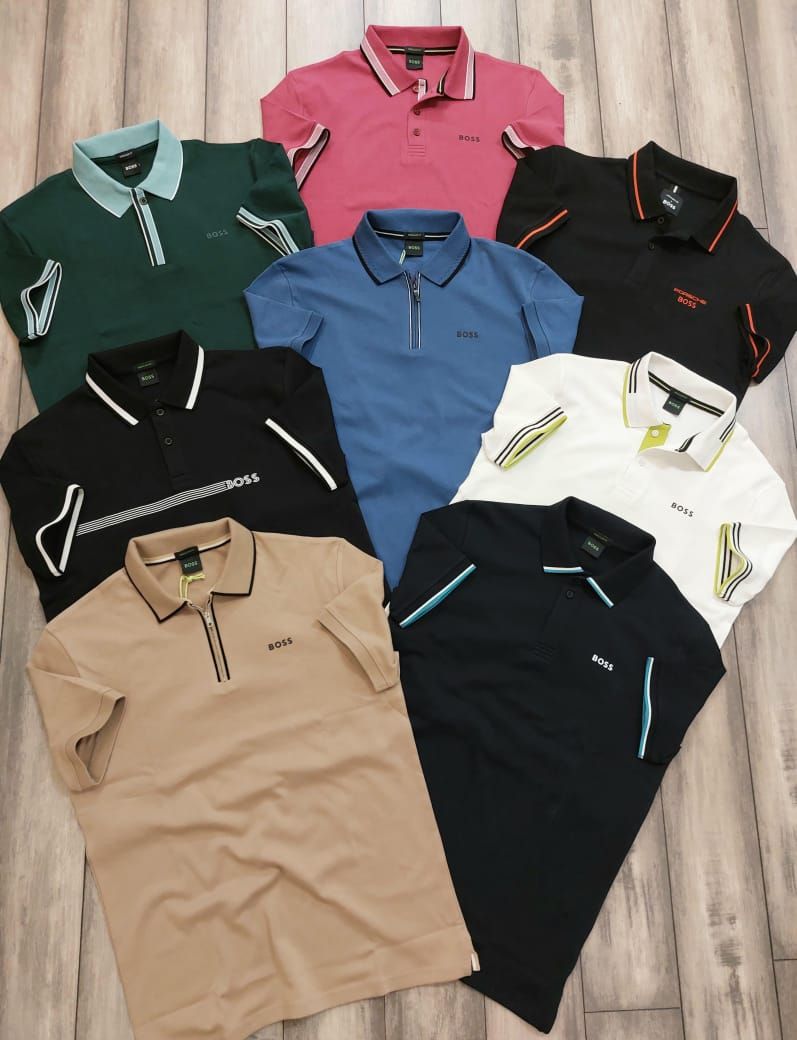 ​BOSS Premium Quality Collar Neck Half Sleeve Men&#39;s T-shirt - 68 Pc