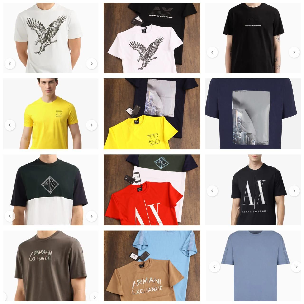 ​ARMANI EXCHANGE Premium Quality Cotton Round Neck Half Sleeve Men&#39;s T-shirt - 36 Pc
