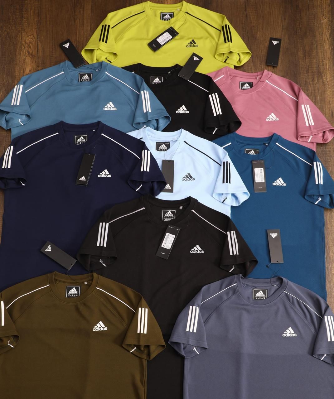 adidas Premium Quality Lycra Crew Neck Half Sleeve Men&#39;s T-shirt - 43 Pc