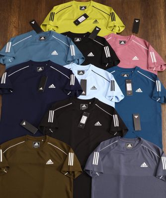 adidas Premium Quality Lycra Crew Neck Half Sleeve Men&#39;s T-shirt - 43 Pc