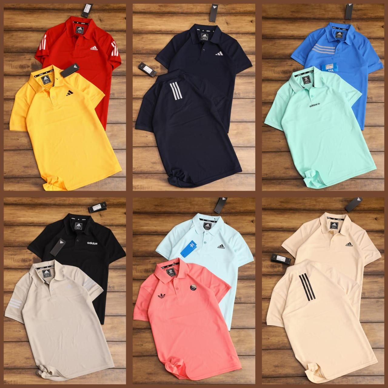 Adidas Premium Quality Collar Neck Half Sleeve Men&#39;s T-shirt - 43 Pc