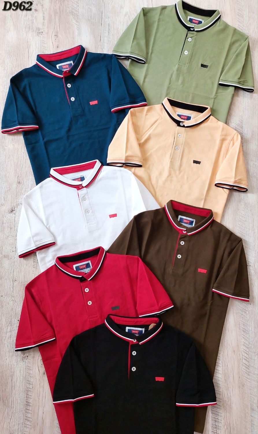 Levi&#39;s Premium Quality Mini Collar Neck Half Sleeve  Men&#39;s Polo T-shirt - 46 Pc