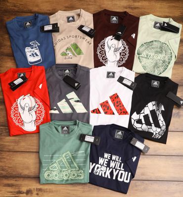 Adidas Premium Quality Lycra Round Neck Half Sleeve Men&#39;s T-shirt - 43 Pc