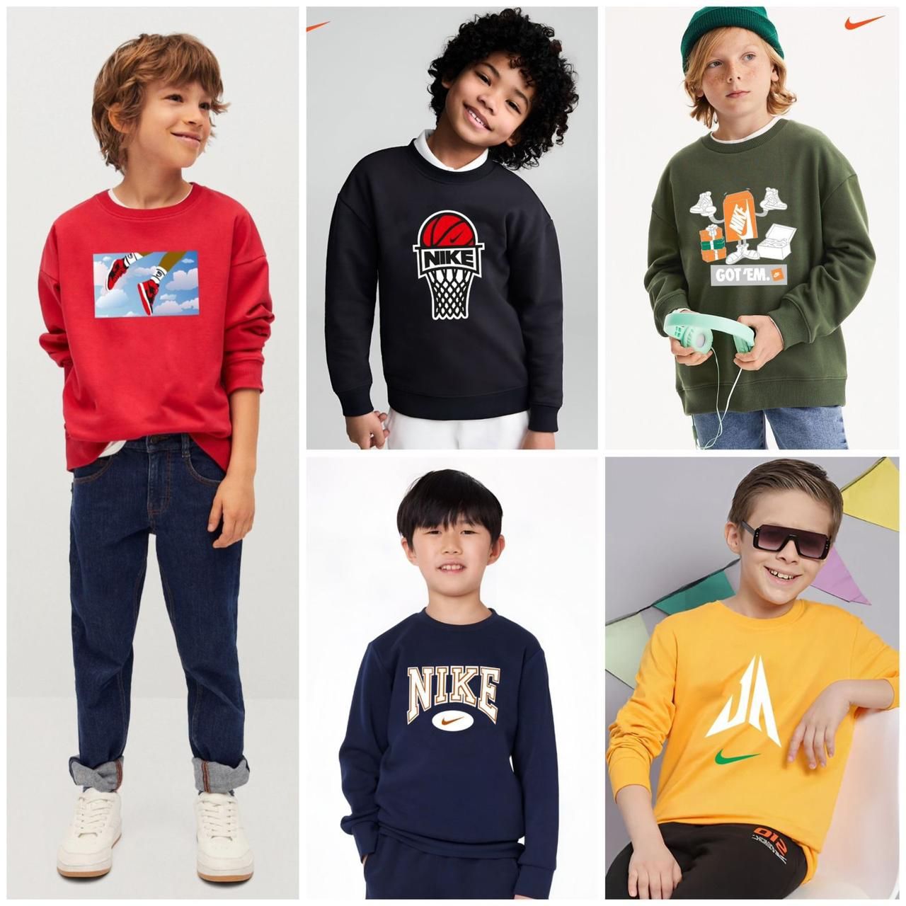 NIKE Premium Quality Full Sleeve Kids Sweatshirt - 64 Pc