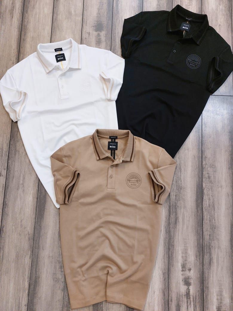 ​Boss Premium Quality Collar Neck Half Sleeve Men&#39;s T-shirt - 52 Pc