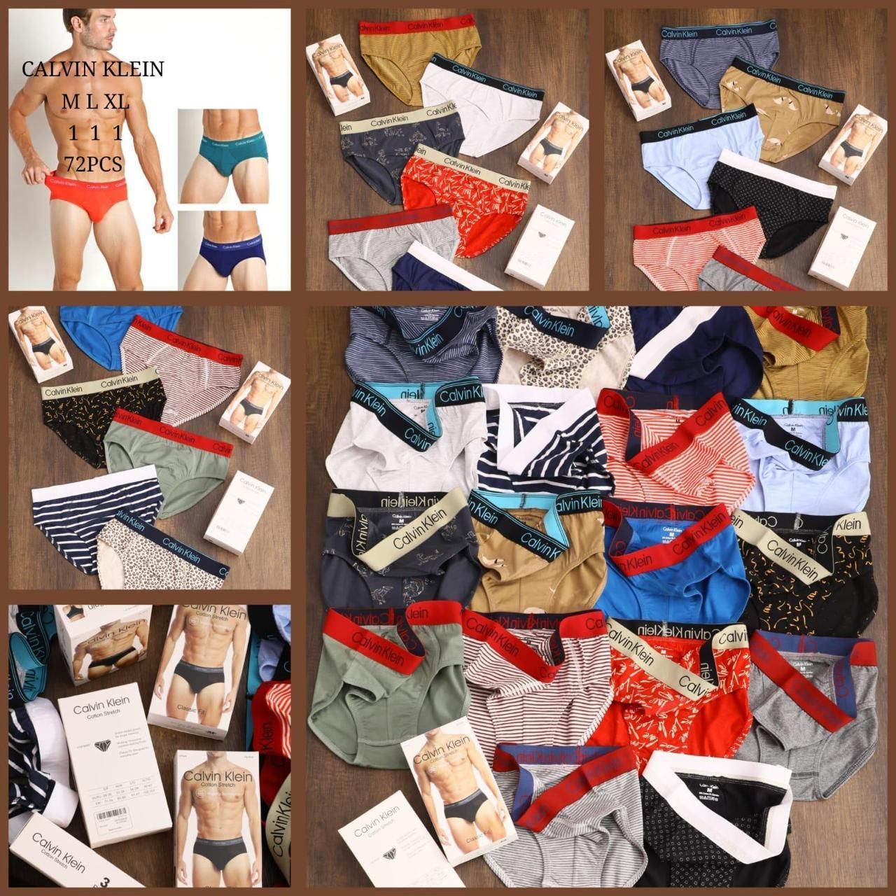 ​CALVIN KLEIN Premium Quality Stretchable Lycra Cotton Men&#39;s Brief - 72 Pc