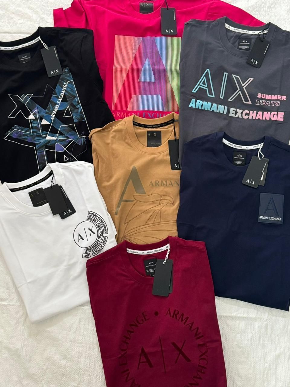 Armani exchange Perimium Quality Lycra Crew Neck Half Sleeve Men&#39;s T-shirt - 53 Pc