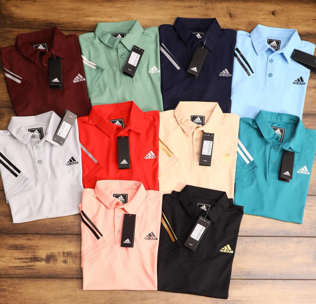 adidas Premium Quality Dri-Fit Collar Neck Half Sleeve Men&#39;s T-shirt - 43 Pc
