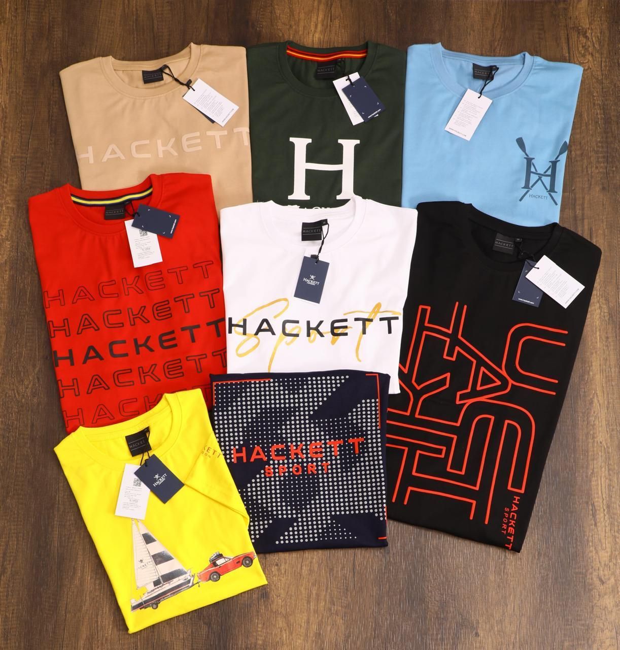 ​HACKETT Premium Quality Cotton Crew Neck Half Sleeve Men&#39;s T-shirt - 72 Pc