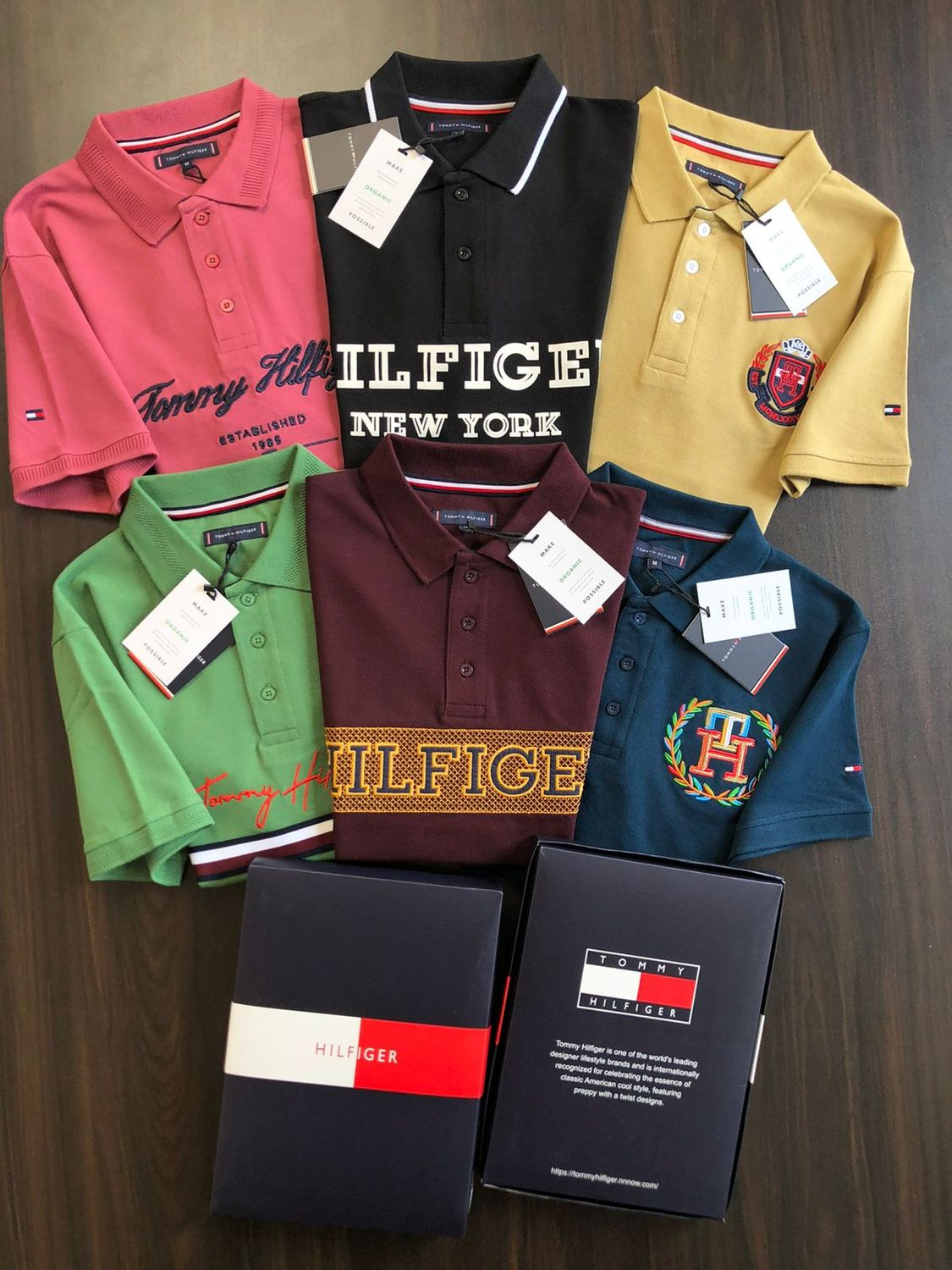 Tommy Hilfiger Premium Quality Cotton Collar Neck Half Sleeve Men&#39;s T-shirt - 54 Pc