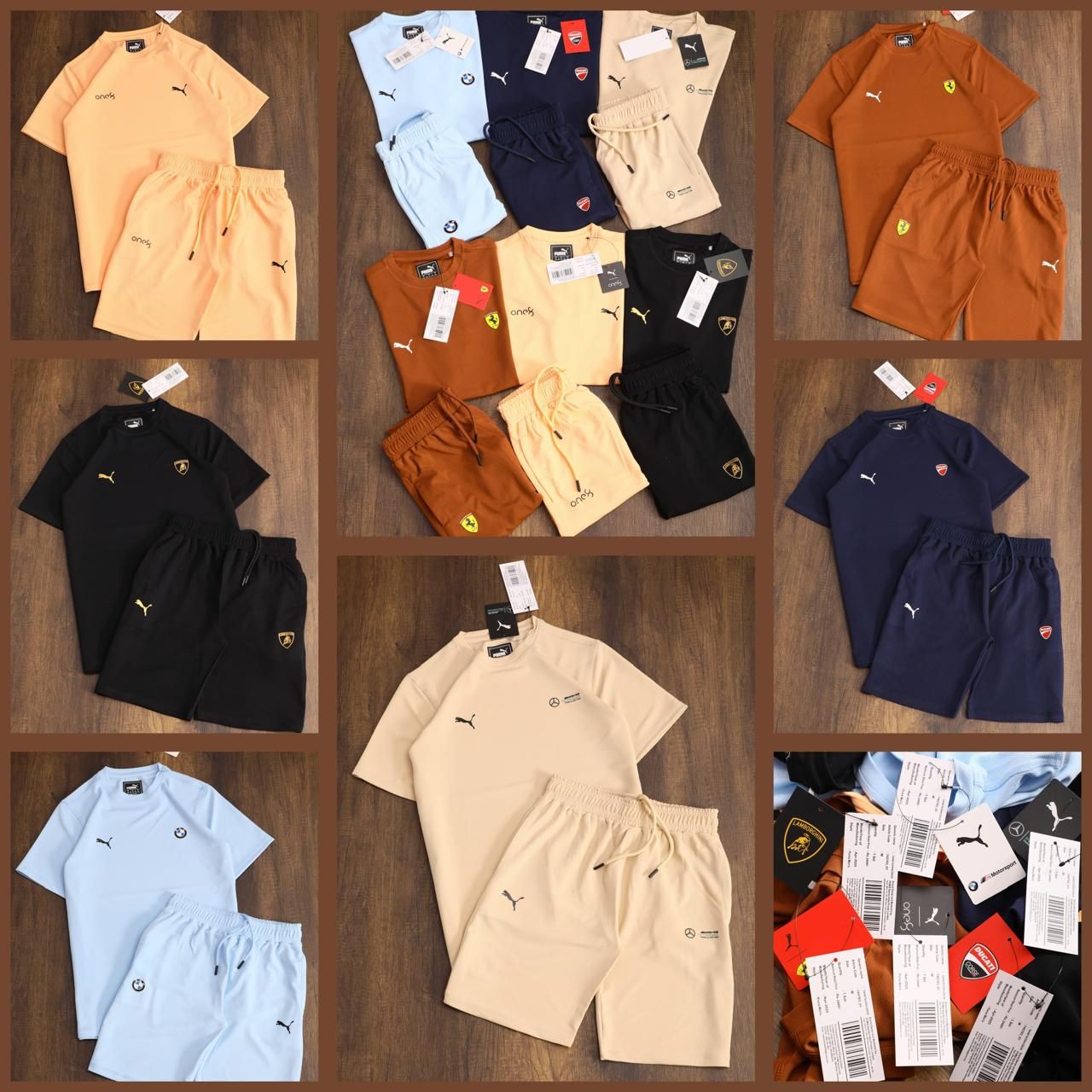 ​PUMA Premium Quality Round Neck Half Sleeev T-shirt &amp; Shorts Men&#39;s Co-ord Set - 27 Pc