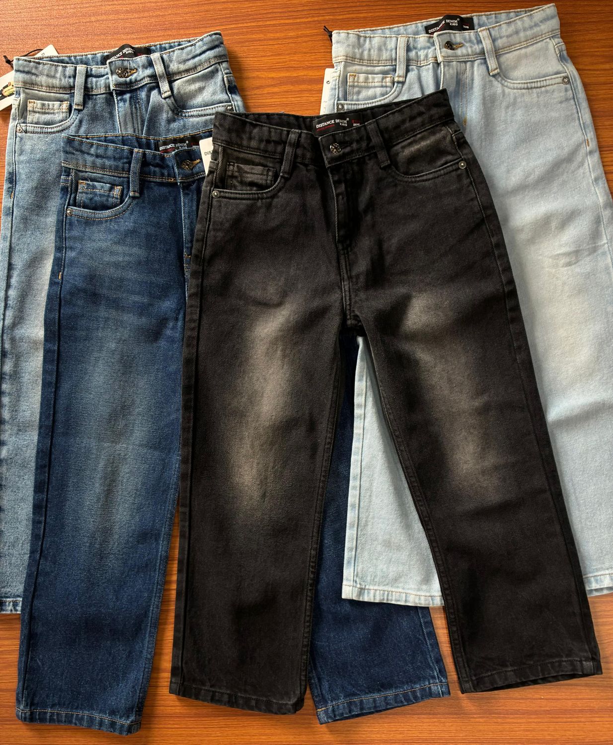 ​DISTANCE DENIM Premium, Quality Cotton Bagy Fit Kids Denim Jeans - 32 Pc