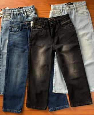 ​DISTANCE DENIM Premium, Quality Cotton Bagy Fit Kids Denim Jeans - 32 Pc
