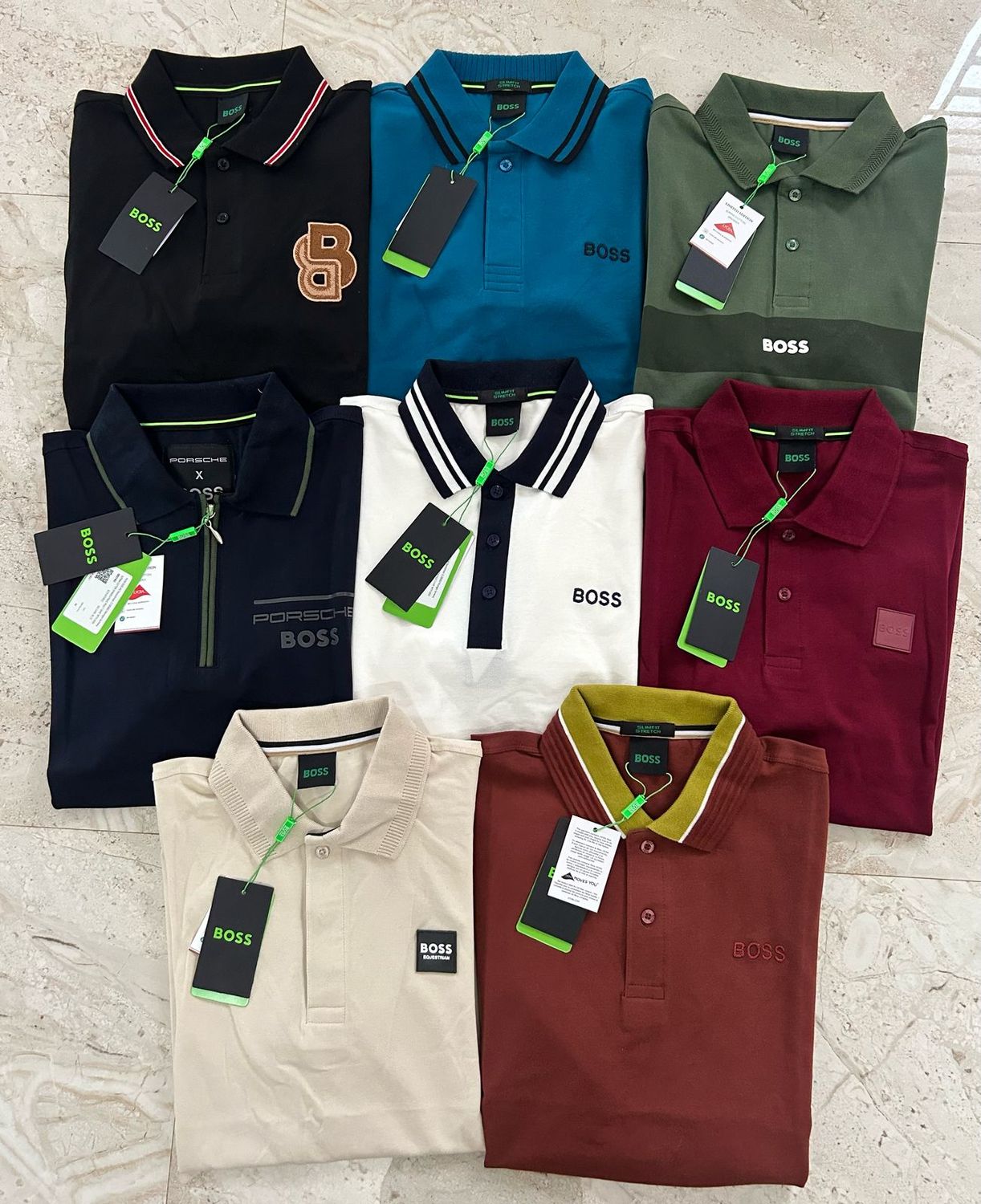 ​Boss Premium Quality Cotton Lycra Collar Neck Half Sleeve Men&#39;s T-shirt - 70 Pc