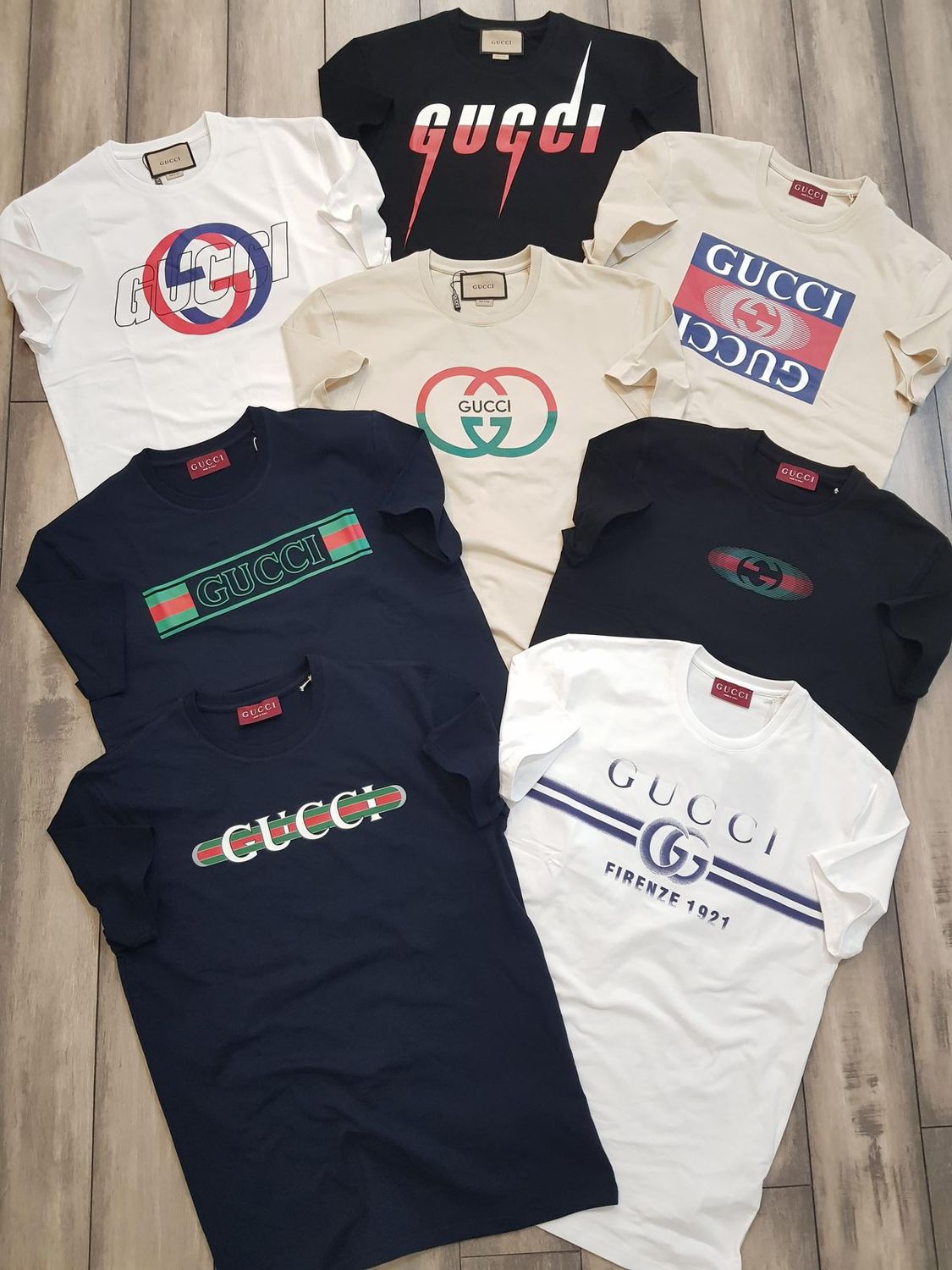 ​Gucci Premium Quality Cotton Round Neck Half Sleeve Men&#39;s T-shirt - 68 Pc
