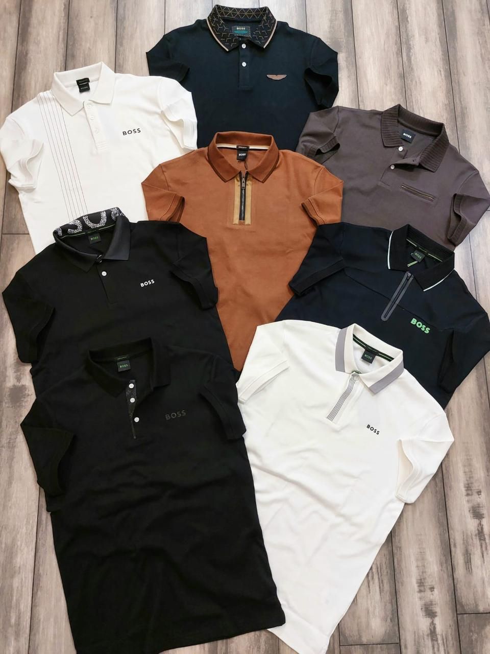 ​Boss Premium Quality Collar Neck Half Sleeve Men&#39;s T-shirt - 68 Pc