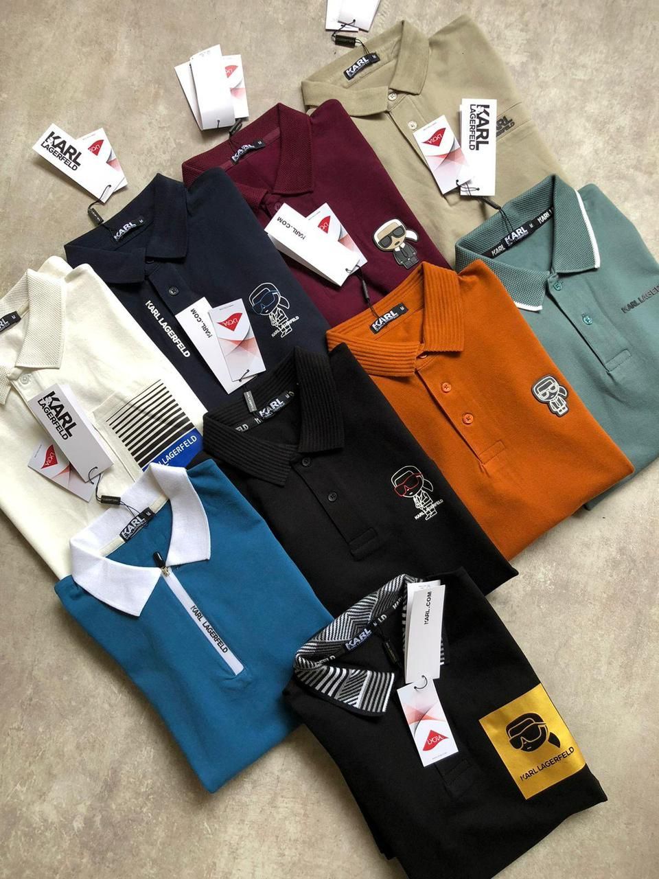 ​Karl premium Quality Cotton Round Neck Half Sleeve Men&#39;s Polo T-shirt - 68 Pc
