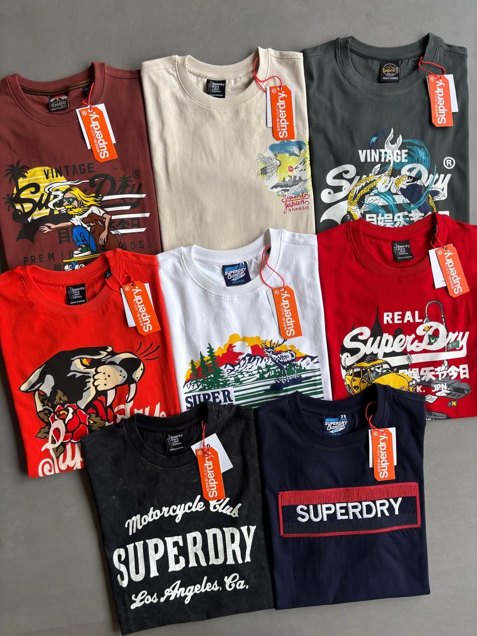 ​SUPERDRY Premium Quality Round Neck Half Sleeve Men&#39;s T-shirt - 72 Pc