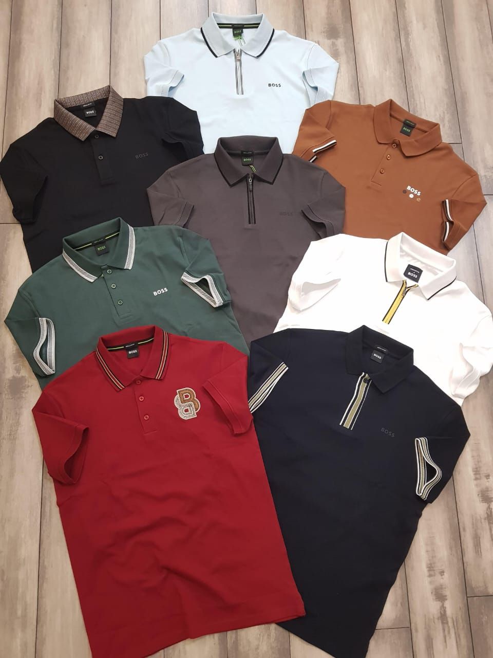 ​Boss Premium Quality Collar Neck Half Sleeve Men&#39;s T-shirt - 68 Pc