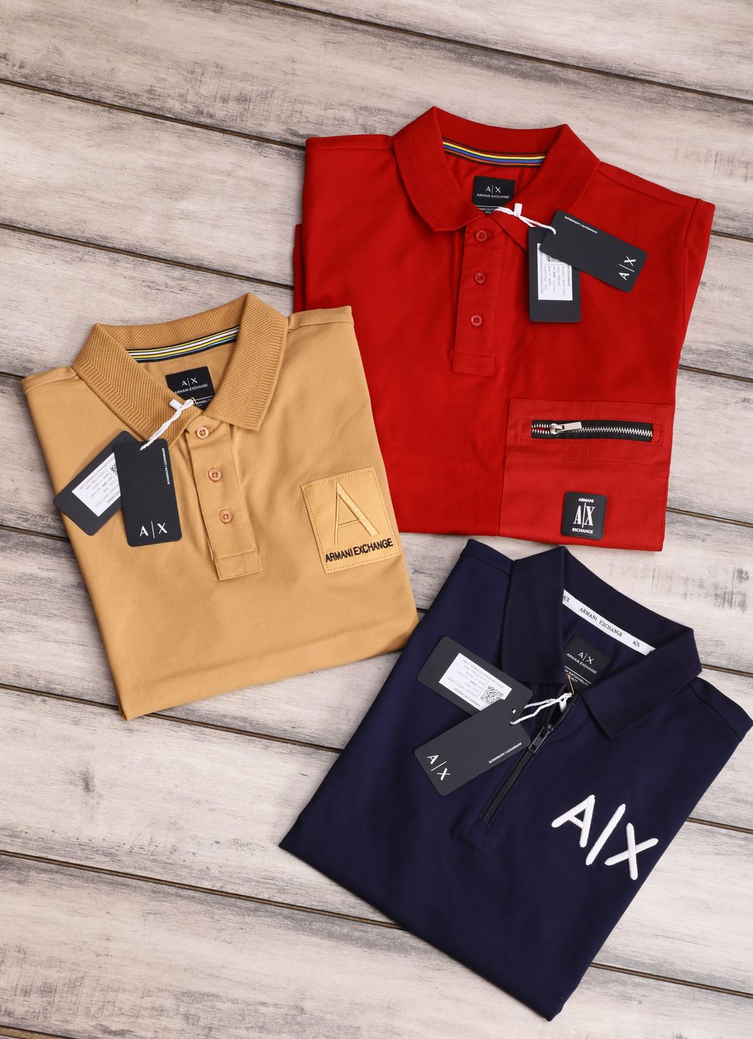 ​Armani Exchange Very Premium Quality Lycra Collar Neck Half Sleeve Men&#39;s Polo T-shirt - 52 Pc