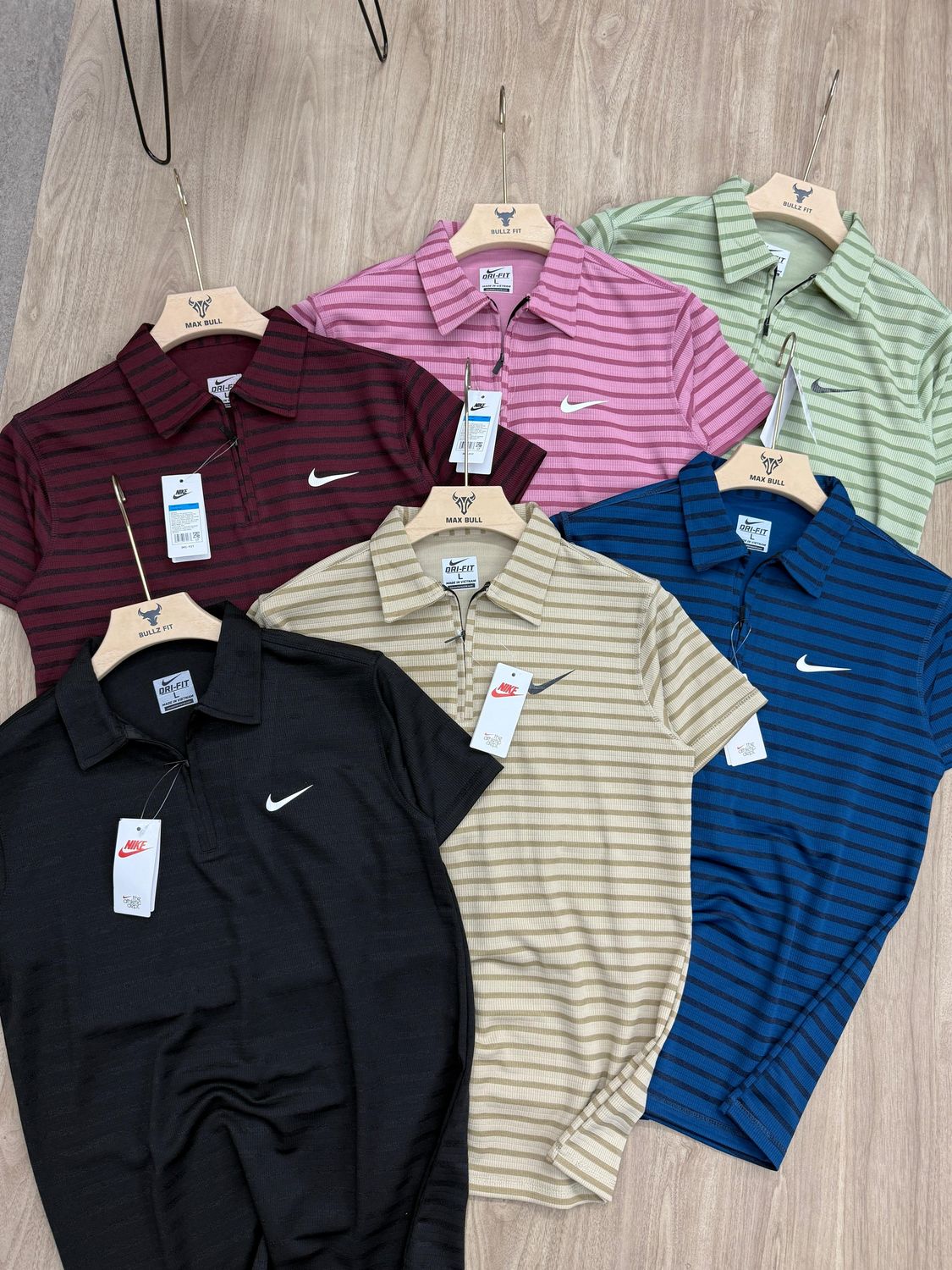 NIKE Premium Quality Collar Neck Half Sleeve Men&#39;s Zipper Polo T-shirt - 44 Pc