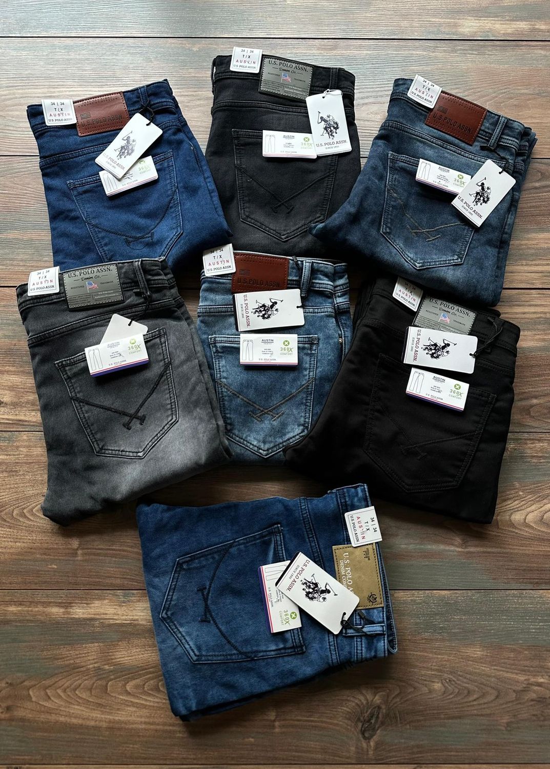 ​U.S Polo Premium Quality Stretchable Denim Slim Fit | Full Length Men&#39;s Jeans - 56 Pc