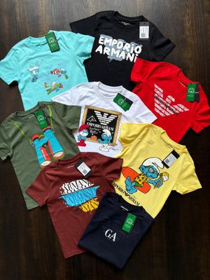 ​EMPORIO ARMANI Premium Quality Round Neck Half Sleeve Kids T-shirt - 56 Pc