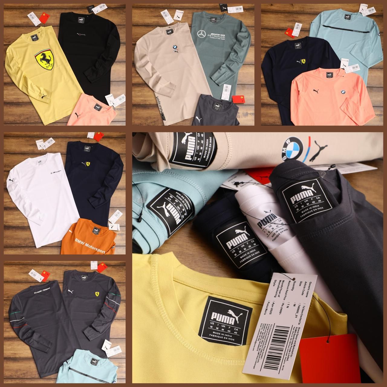 PUMA Premium Quality Fourway Tencil Lycra Round Neck Full Sleeve Men&#39;s T-shirt - 43 Pc
