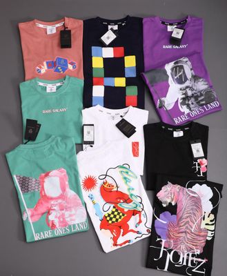 ​RARE RABBIT Premium Quality Cotton Oversized Dropshoulder Round Neck Half Sleeve Kids T-shirt - 40 Pc